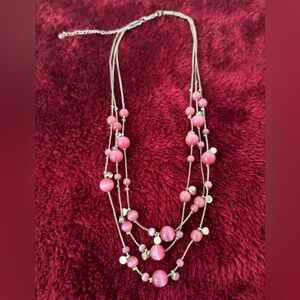 Pink Beaded Layered Necklace - Women Jewelry